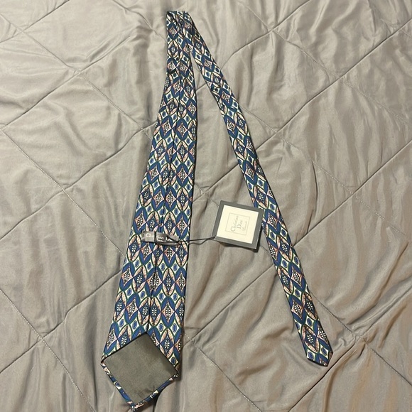 Christian Dior Vintage Blue Print Tie NWT - Picture 6 of 6